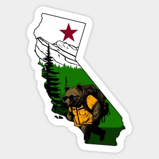 Hiking California Bear Sticker